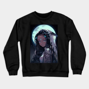 Moon anime girl wolf Crewneck Sweatshirt